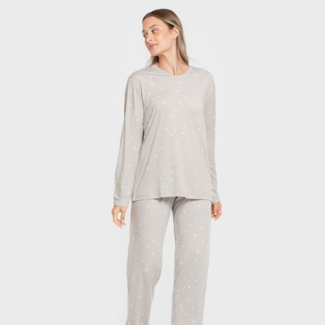Pijama largo mujer soft Ambarina gris