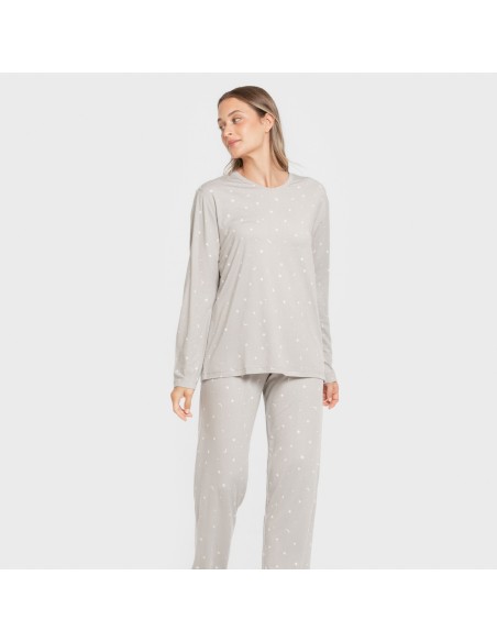 Pijama largo mujer soft Ambarina gris