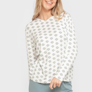 Pijama largo mujer soft Joy agua marina 2