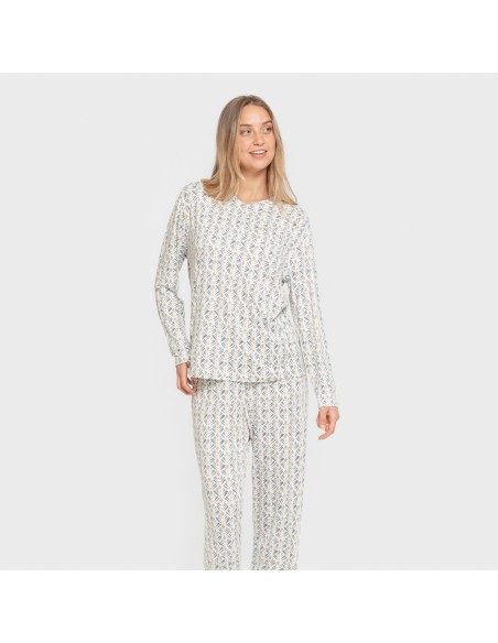 Pijama largo mujer soft Eloina agua marina