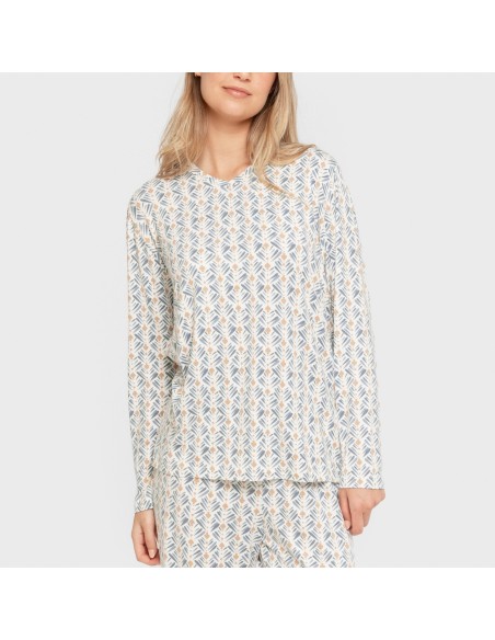 Pijama largo mujer soft Eloina agua marina
