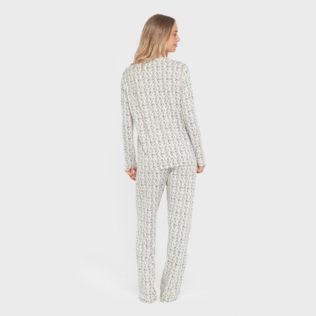 Pijama largo mujer soft Eloina agua marina