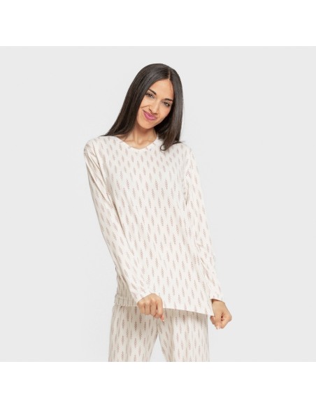Pijama largo mujer soft Espiga berenjena