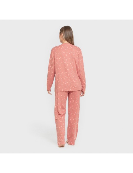 Pijama largo mujer soft Tabitha marsala