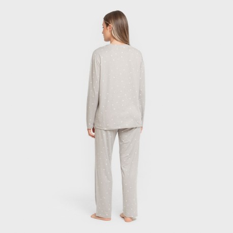 Pijama largo mujer soft Ambarina gris