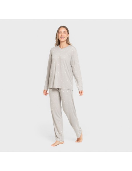 Pijama largo mujer soft Ambarina gris