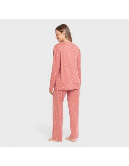 Pijama largo mujer soft Ambarina marsala