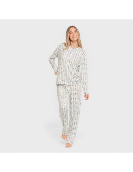 Pijama largo mujer soft Eloina agua marina