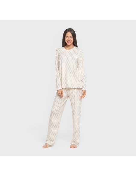 Pijama largo mujer soft Espiga berenjena