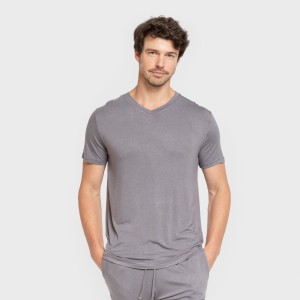 Pijama corto viscosa hombre gris azulado