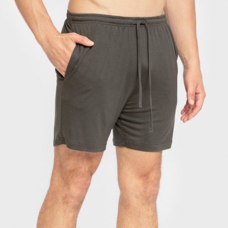 Pijama corto viscosa hombre verde oscuro