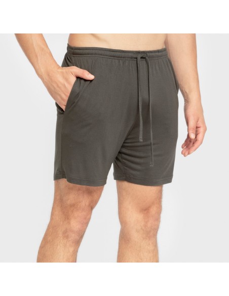 Pijama corto viscosa hombre verde oscuro