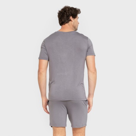Pijama corto viscosa hombre gris azulado