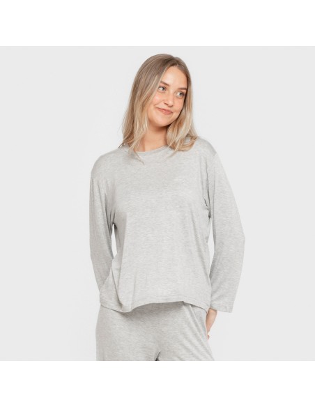 Pijama largo viscosa mujer liso