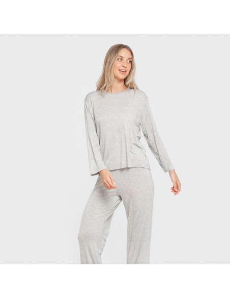 Pijama largo viscosa mujer liso