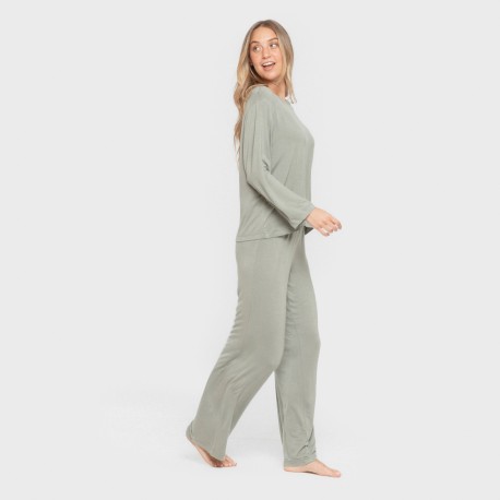 Pijama largo viscosa mujer liso