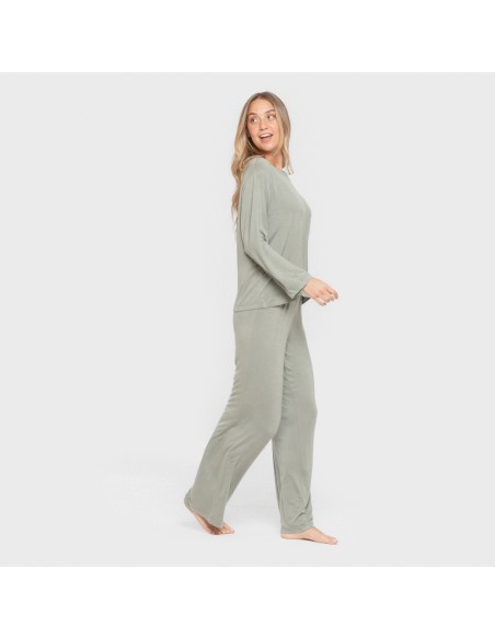 Pijama largo viscosa mujer liso