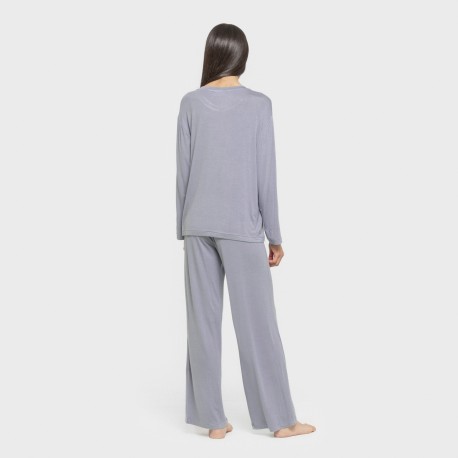 Pijama largo viscosa mujer liso