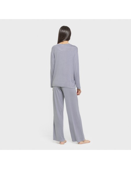 Pijama largo viscosa mujer liso