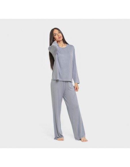 Pijama largo viscosa mujer liso