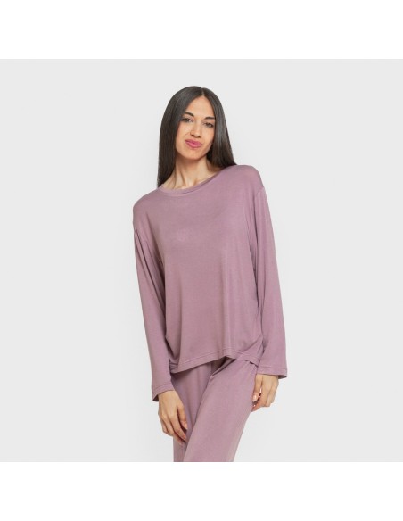 Pijama largo viscosa mujer liso