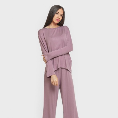 Pijama largo viscosa mujer liso
