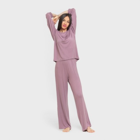 Pijama largo viscosa mujer liso