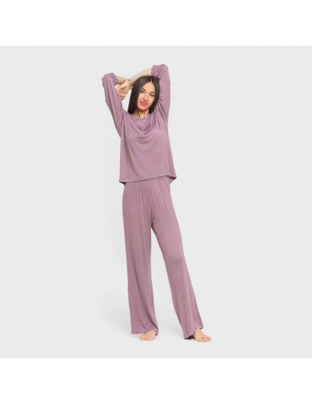 Pijama largo viscosa mujer liso