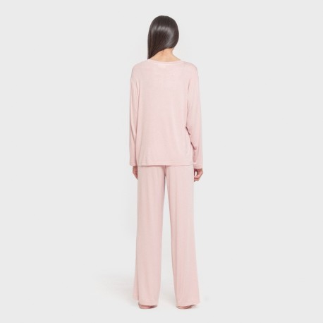 Pijama largo viscosa mujer liso