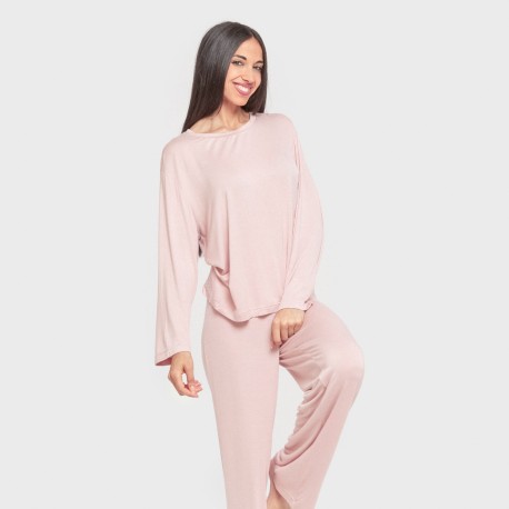 Pijama largo viscosa mujer liso