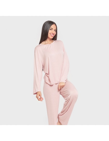 Pijama largo viscosa mujer liso