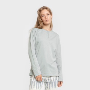 Pijama largo algodón Lalita agua marina