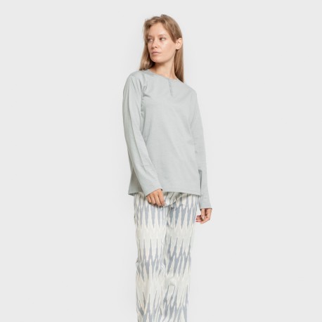 Pijama largo algodón Lalita agua marina