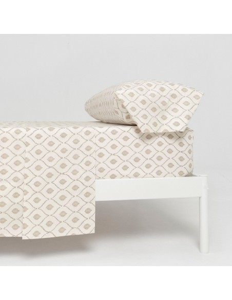 Juego de sábanas algodón Charleston topo