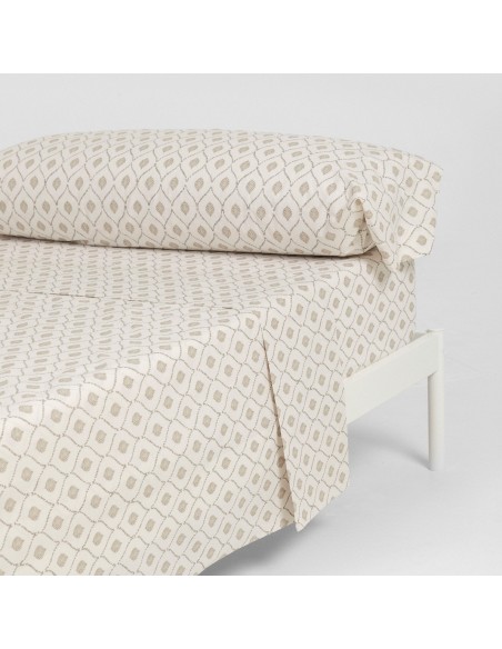 Juego de sábanas algodón Charleston topo