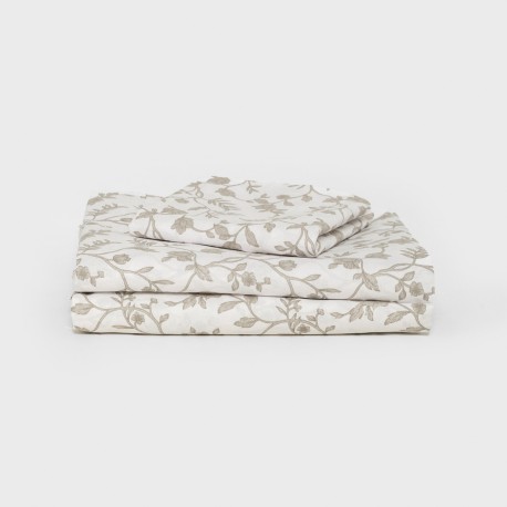 Juego de sábanas algodón Helena topo