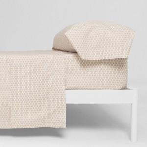 Juego de sábanas algodón percal Dune topo