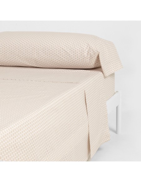 Juego de sábanas algodón percal Dune topo