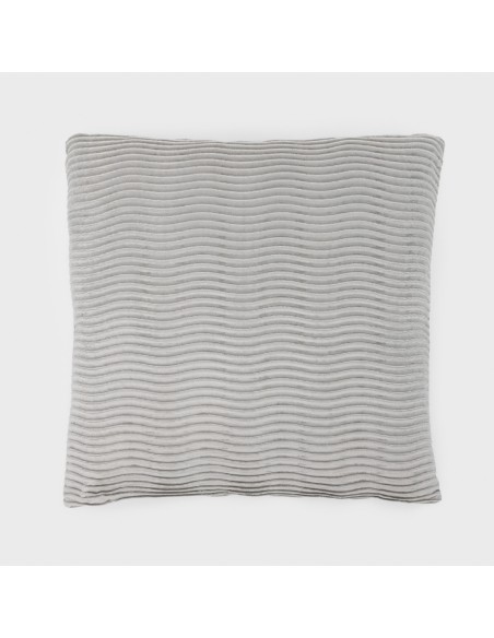 Cojín cuadrante New Ondas terciopelo liso 50x50 - funda + relleno