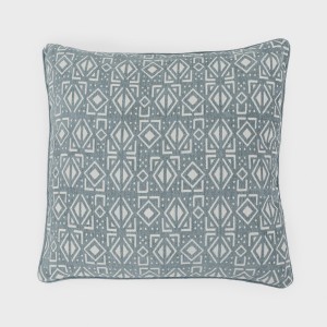 Cojín cuadrante jacquard chenilla Tiberio verde francés - funda + relleno