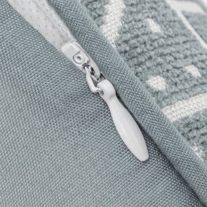 Cojín cuadrante jacquard chenilla Tiberio verde francés - funda + relleno 2