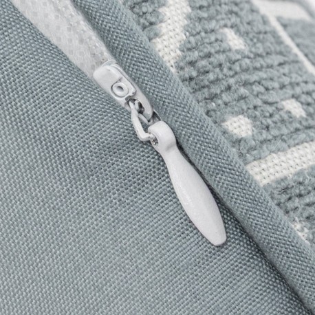 Cojín cuadrante jacquard chenilla Tiberio verde francés - funda + relleno