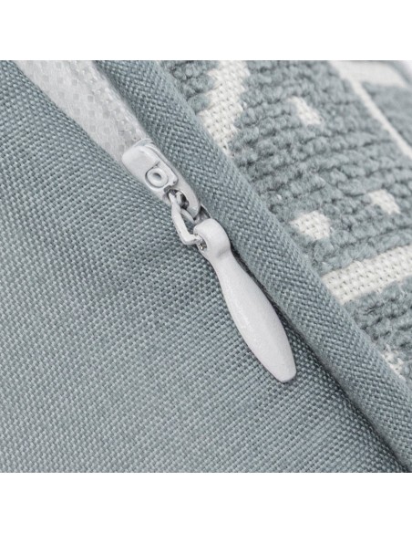 Cojín cuadrante jacquard chenilla Tiberio verde francés - funda + relleno