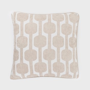 Cojín cuadrante jacquard chenilla Sunnies topo - funda + relleno