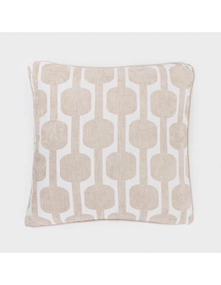 Cojín cuadrante jacquard chenilla Sunnies topo - funda + relleno