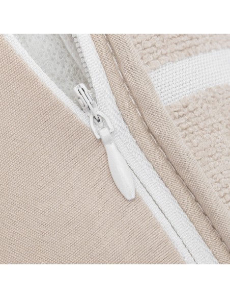 Cojín cuadrante jacquard chenilla Sunnies topo - funda + relleno