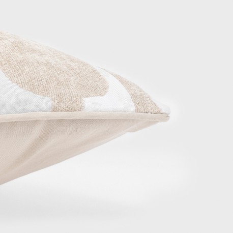 Cojín cuadrante jacquard chenilla Sunnies topo - funda + relleno