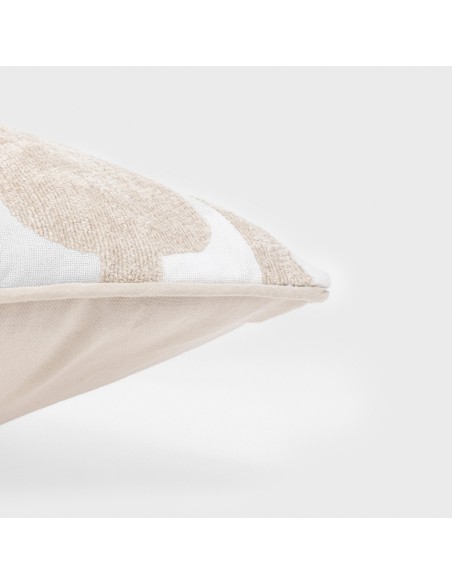 Cojín cuadrante jacquard chenilla Sunnies topo - funda + relleno