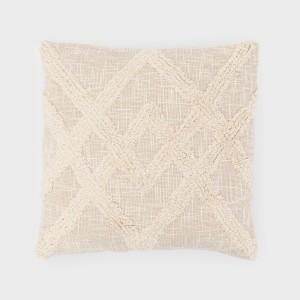 Cojín cuadrante algodón Barbaro natural 45x45 - funda + relleno