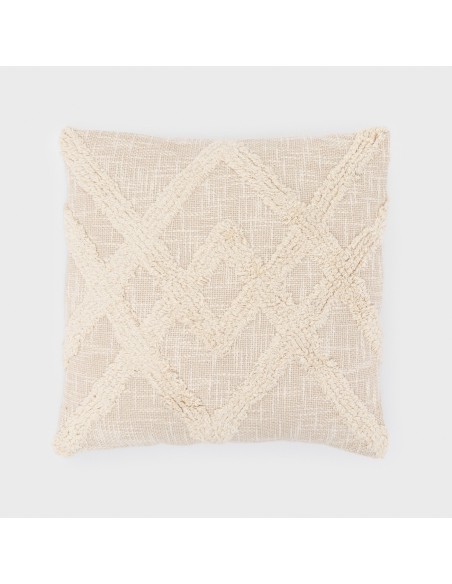 Cojín cuadrante algodón Barbaro natural 45x45 - funda + relleno